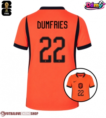 Nizozemsko Denzel Dumfries #22 Domácí Dres pro Dámy MS 2026 Krátkým Rukávem